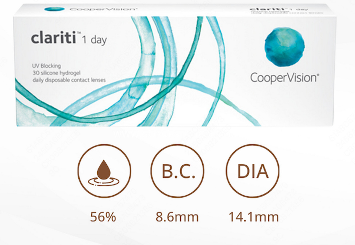 CooperVision Clariti 1 Day｜[日拋]透明矽水凝膠隱形眼鏡｜每盒30片