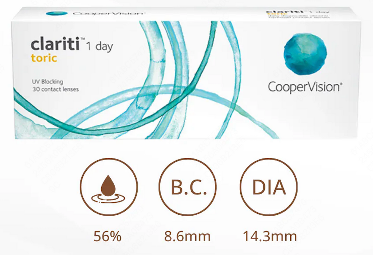 [散光] CooperVision Clariti 1 Day Toric｜[日拋]透明矽水凝膠隱形眼鏡｜每盒30片