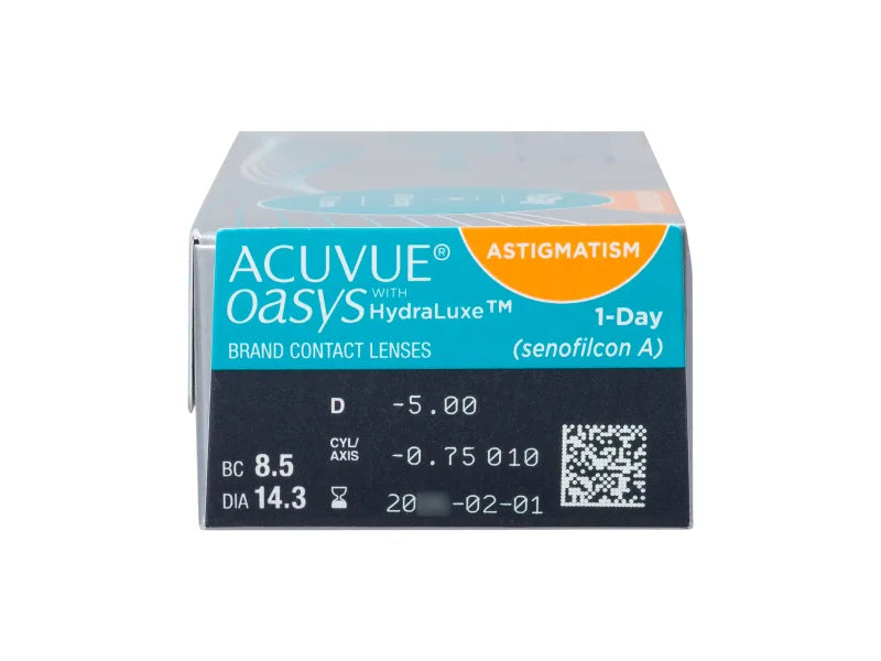 ACUVUE Oasys 1 Day with HydraLuxe for Astigmatism [散光]｜日抛透明矽水凝膠散光隱形眼鏡｜每盒30片