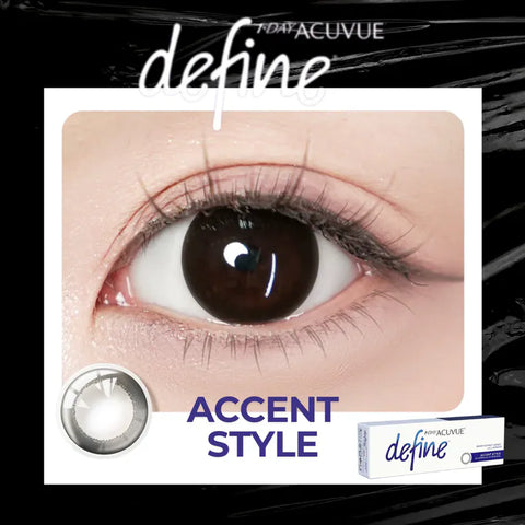 1 DAY ACUVUE Define Accent Style 亮麗黑｜[日拋]彩妝隱形眼鏡｜每盒30片