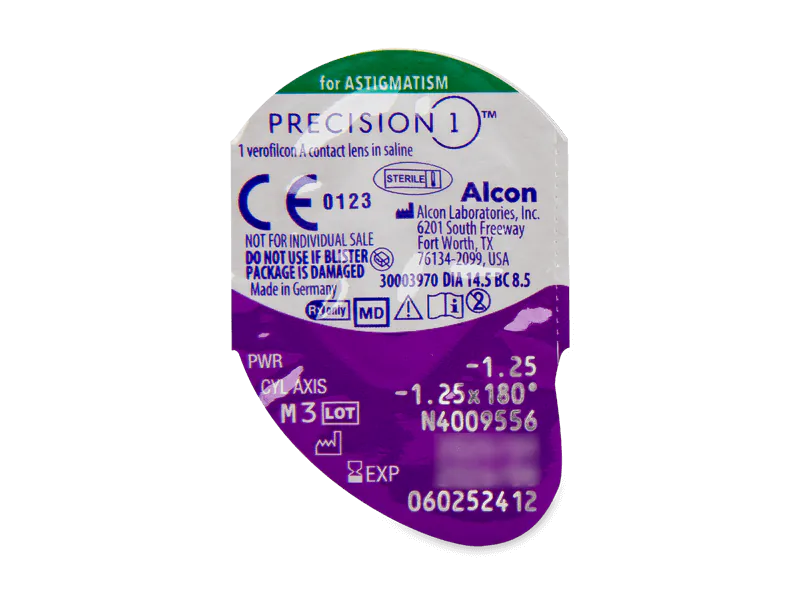 [散光] 愛爾康Alcon Precision 1 for Astigmatism｜日拋透明散光矽水凝膠隱形眼鏡｜每盒30片