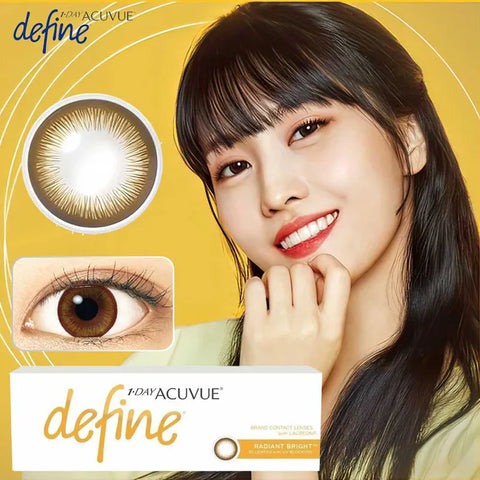 1 DAY ACUVUE Define Radiant Bright 閃鑽啡｜[日拋]彩妝隱形眼鏡｜每盒30片