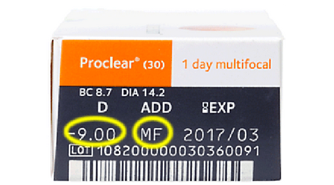 [漸進] CooperVision Proclear 1 Day Multifocal｜[日拋]透明隱形眼鏡｜每盒30片