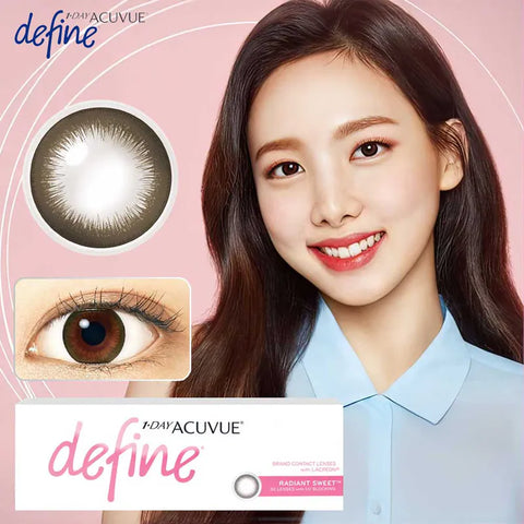 1 DAY ACUVUE Define Radiant Sweet 閃鑽棕｜[日拋]彩妝隱形眼鏡｜每盒30片