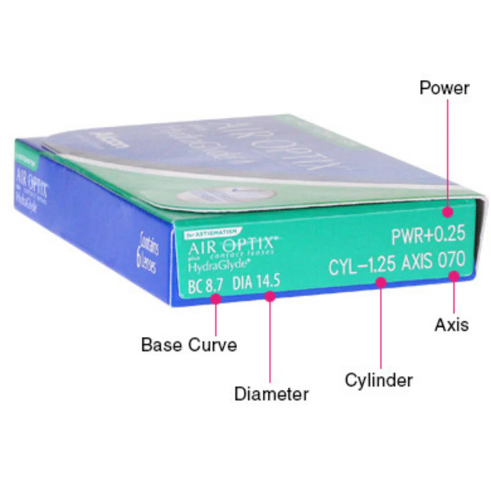[散光] Alcon Air Optix plus HydraGlyde for Astigmatism｜[月拋] 透明矽水凝膠隱形眼鏡｜每盒3片