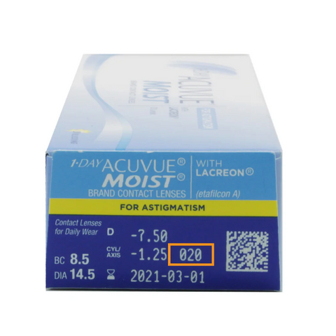強生 ACUVUE Moist 1 Day for Astigmatism [散光] | 日拋透明散光隱形眼鏡｜每盒30片