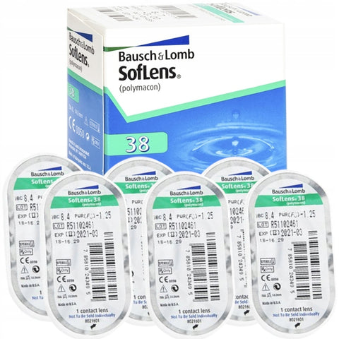 博士倫 SofLens 38 [月拋] ｜月拋透明隱形眼鏡｜每盒6片