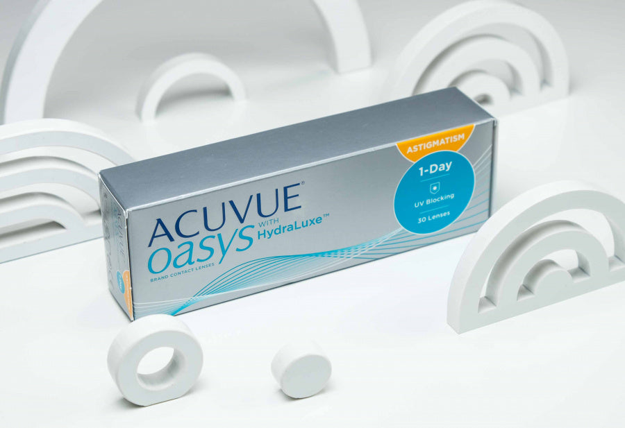 ACUVUE Oasys 1 Day with HydraLuxe for Astigmatism [散光]｜日抛透明矽水凝膠散光隱形眼鏡｜每盒30片