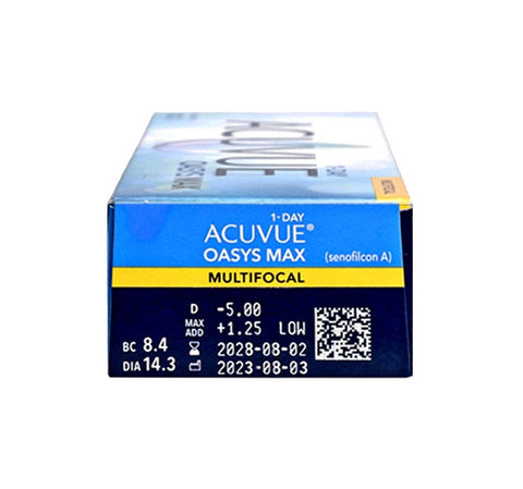 ACUVUE Oasys MAX 1 Day Multifocal  [老花漸進]｜日拋透明矽水凝膠隱形眼鏡｜每盒30片