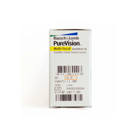 [老花] 博士倫 PureVision 2 純視｜[月拋] 透明矽水凝膠老花隱形眼鏡｜每盒6片