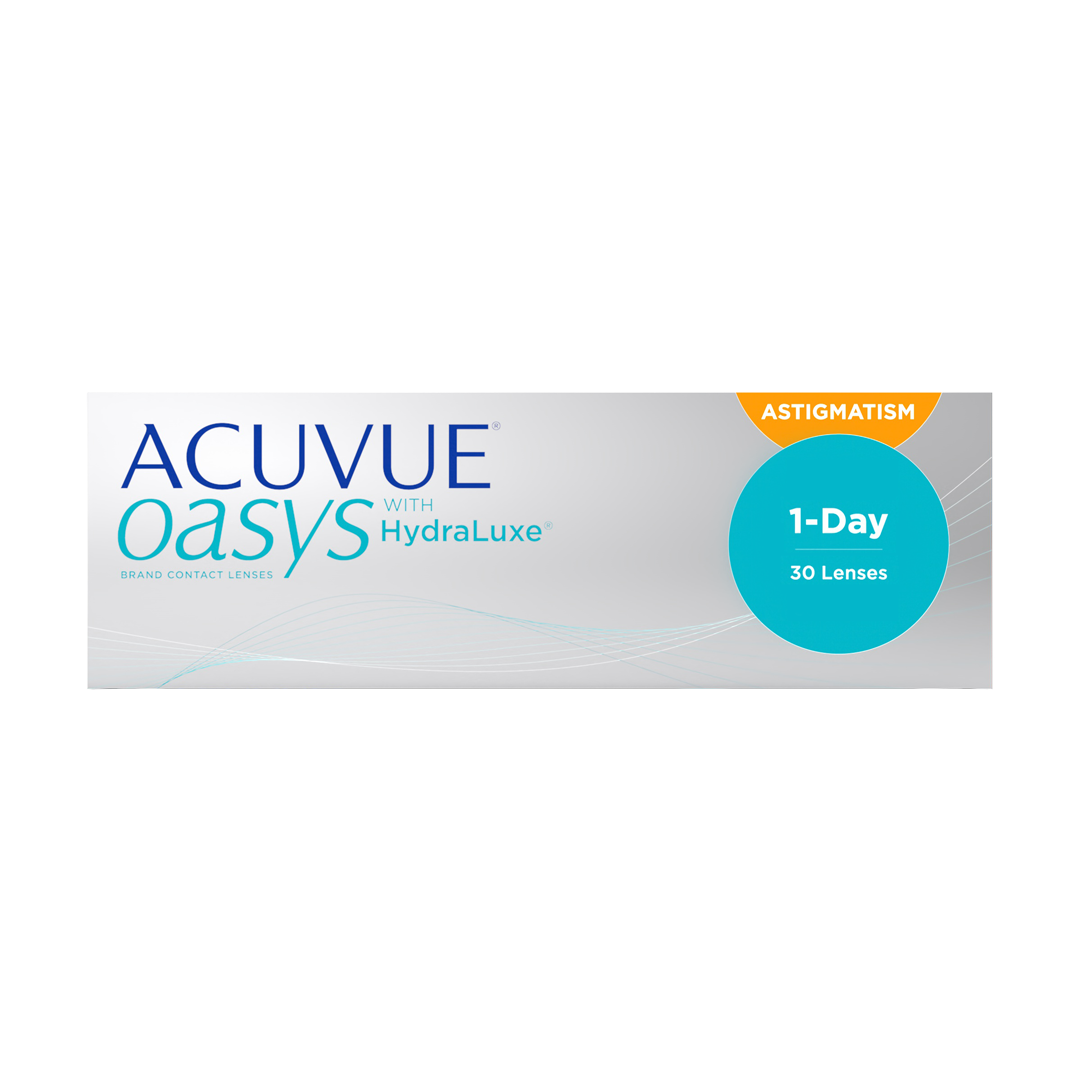 ACUVUE Oasys 1 Day with HydraLuxe for Astigmatism [散光]｜日抛透明矽水凝膠散光隱形眼鏡｜每盒30片